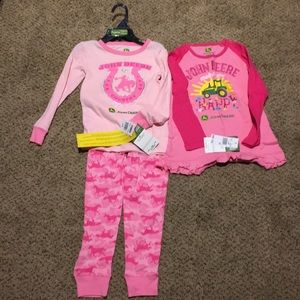 NWT girls John Deere 4T pajamas & shirt